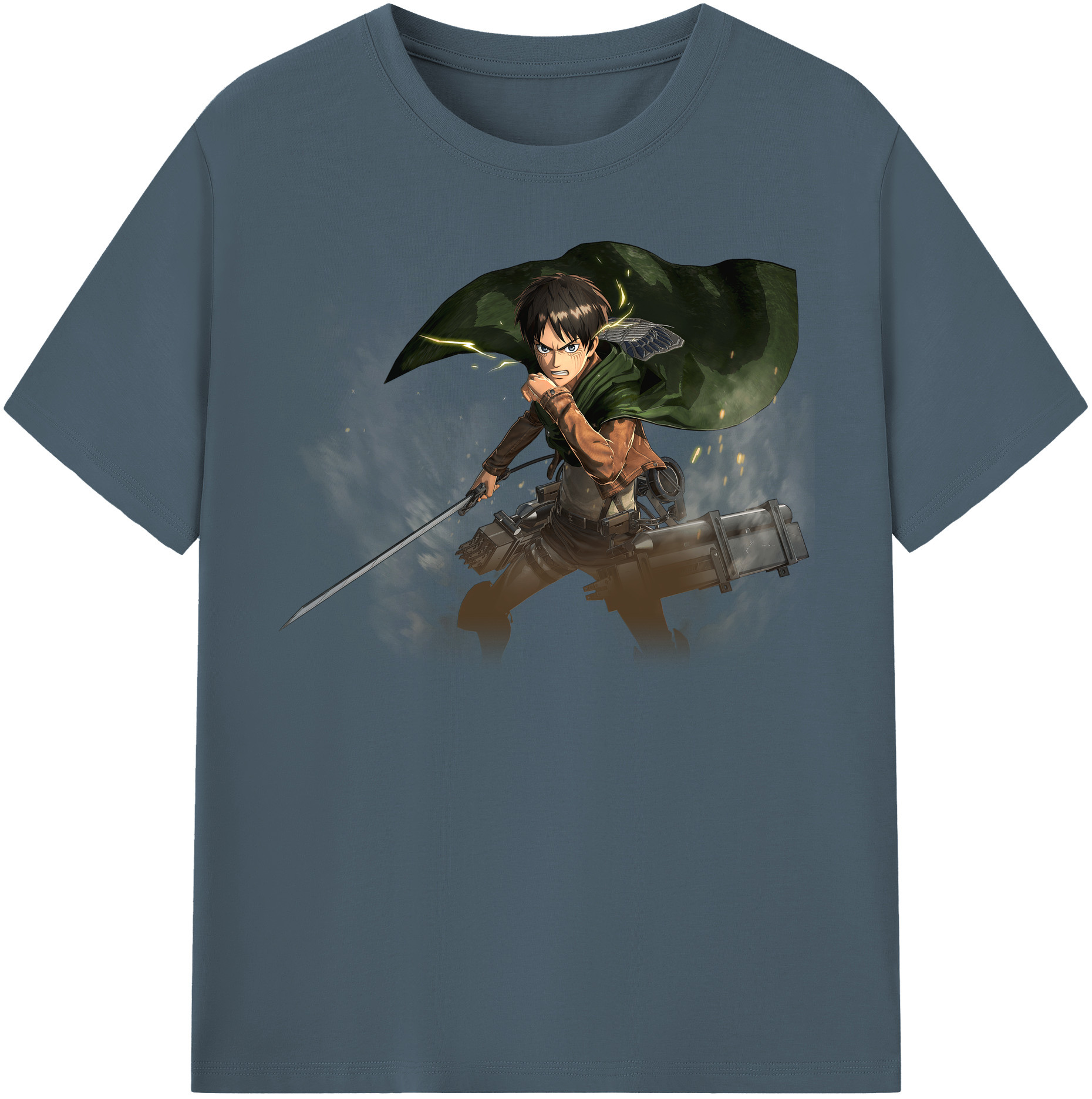（画像用） 進撃の巨人 エレン･イェーガー Attack on Titan Eren Jäger 綿100％半袖Tシャツ（フロントプリント）